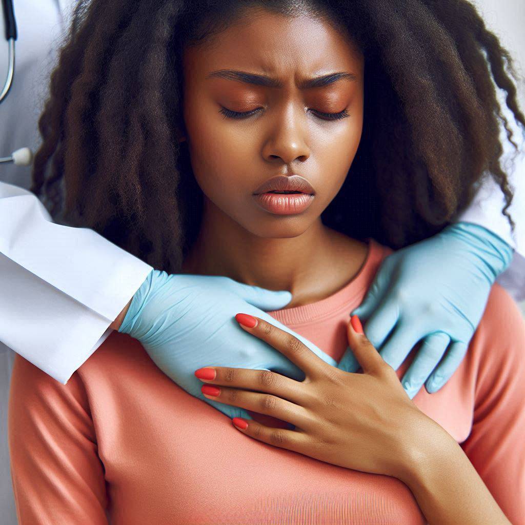 احساس درد بعد از انجام اسکن قلب بیمار بعد ار انجام اسکن قلب، درد در قفسه سینه احساس می کند.