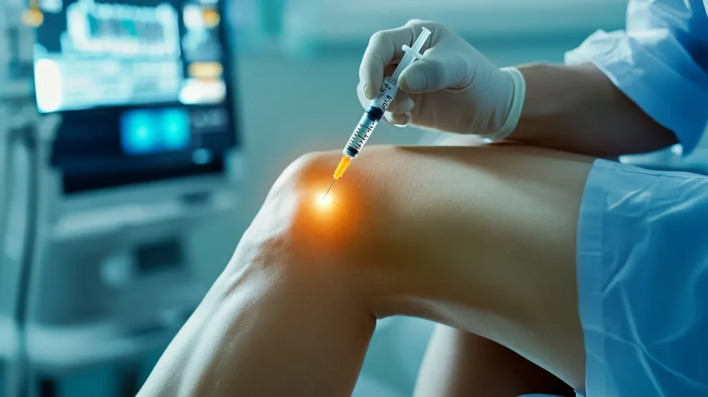 بیماری که پی آر پی زانو انجام می دهد