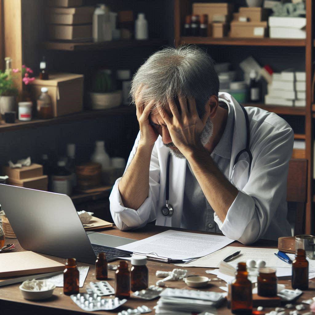 بیمار مبتلا به سردرد میگرنی بیمار میتلا به میگرن از شدت سردرد، سر خود را گرفته است.