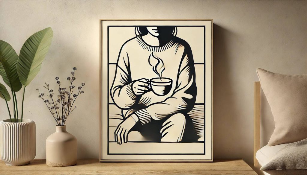 استفاده از دمنوش گیاهی برای کاهش علائم سندرم پای بیقرار تصویر خانمی در حال نوشیدن دمنوش گیاهی در قاب عکس