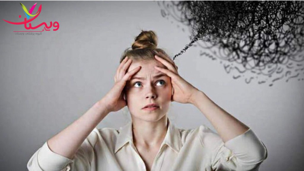 TYPE OF OCD انواع وسواس فکری نگاهی دقیق به انواع اختلال OCD دختری با افکار منفی دور سرش